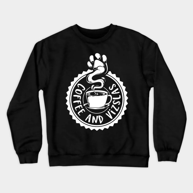 Coffee and Vizslas - Vizsla Crewneck Sweatshirt by Modern Medieval Design